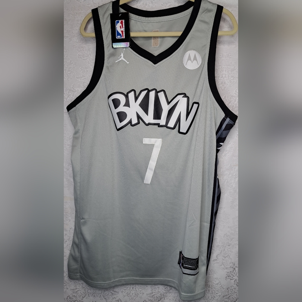 Kevin Durant Brooklyn Nets Jordan Nike Dri-fit Size 52 Gray Swingman Jersey